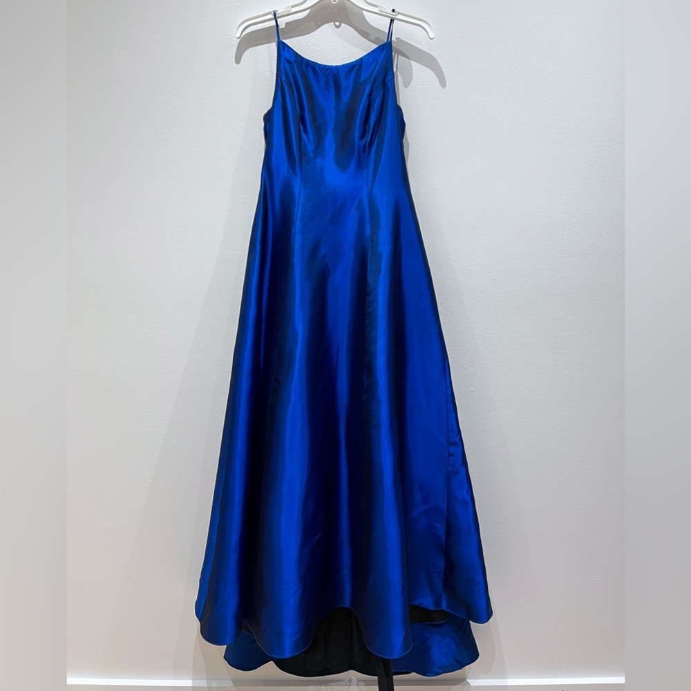 Vintage 90s Prom Dress High neck low back with train